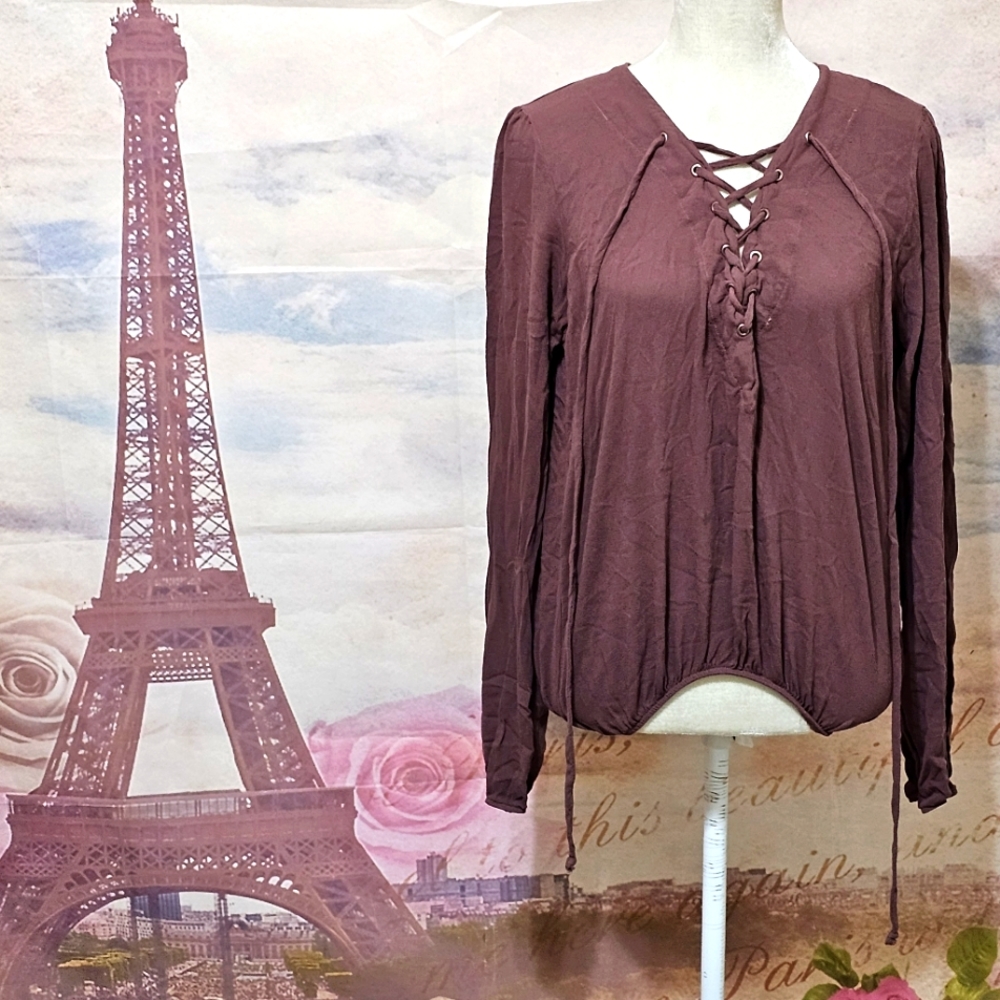 Michael Lauren Boho long sleeve blouse top